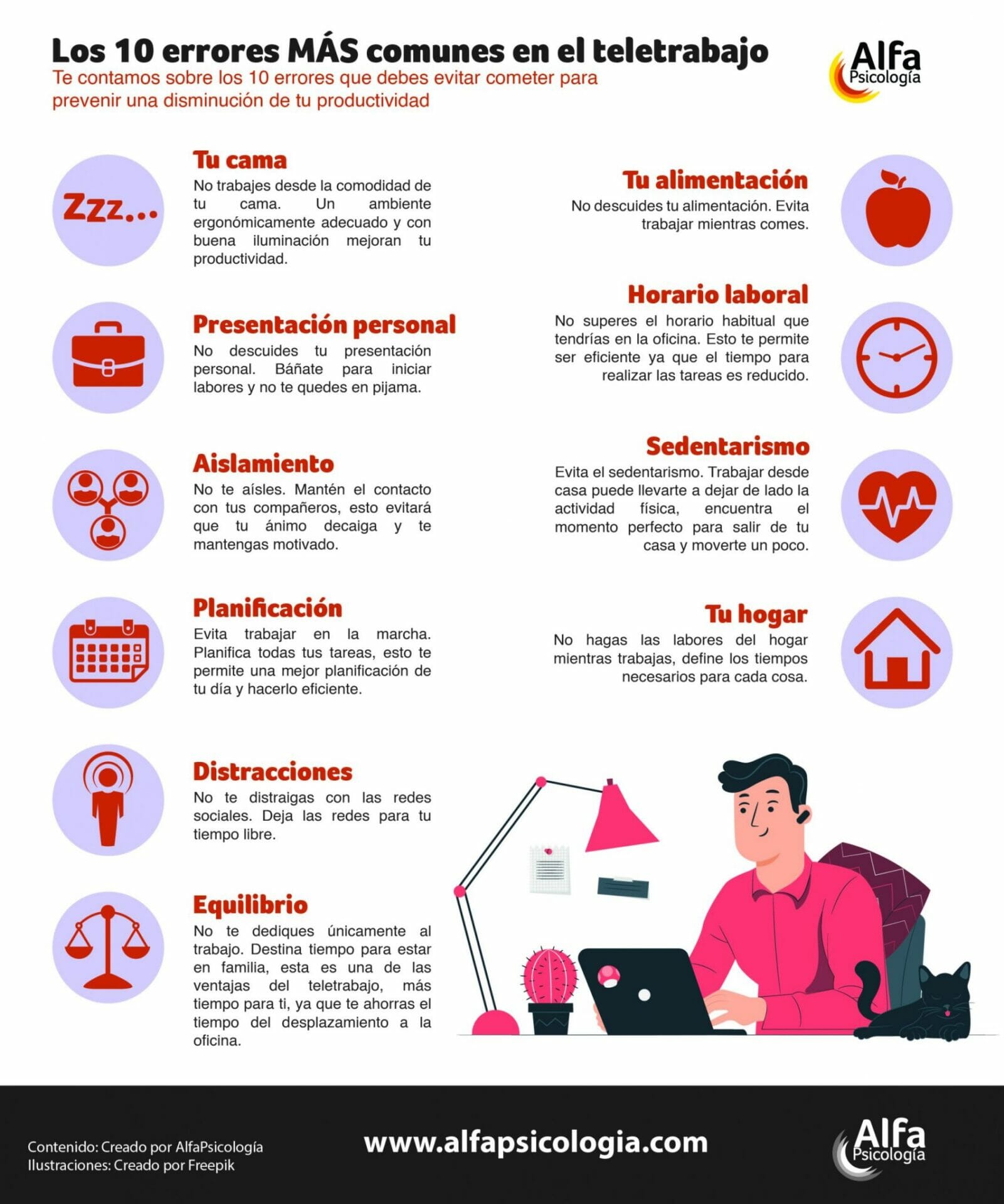 Errores más comunes en el teletrabajo